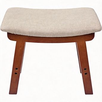 Foot Stool Ottoman Cushioned Wood Legs Couch Rest