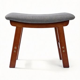 Foot Stool Ottoman Cushioned Wood Legs Couch Rest