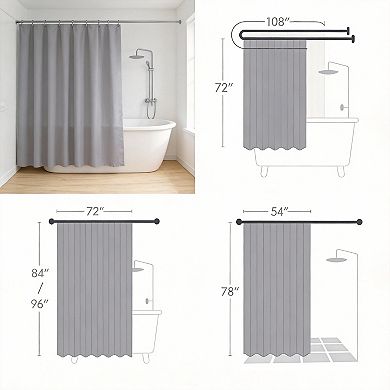 Faux Silk Striped Microfiber Shower Curtain