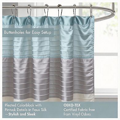 Faux Silk Striped Microfiber Shower Curtain