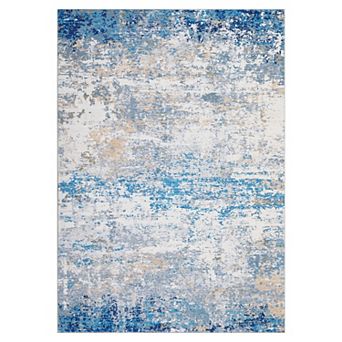 Abstract Textured Area Rug Non Shedding Machine Washable Stain Resistant Carpet for Bedroom