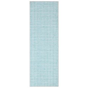 FairOnly Modern Minimalist Plaid Area Rug Machine Washable Low Pile Non Slip Rug for Home Decor