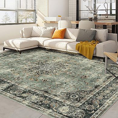 Living Room & Office Washable Non-slip Area Rugs Gradient Modern Abstract Stain Resist Indoor Carpet