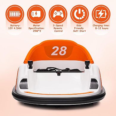 12V Kids Ride On Bumper Car Electric Bumping Car for Toddlers with Remote Control, 360° Spin