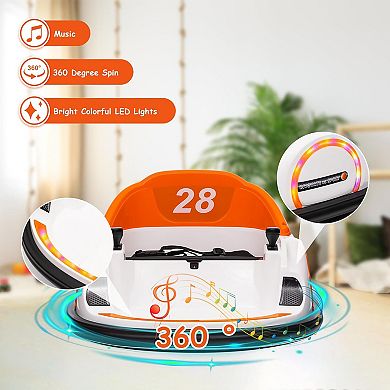 12V Kids Ride On Bumper Car Electric Bumping Car for Toddlers with Remote Control, 360° Spin