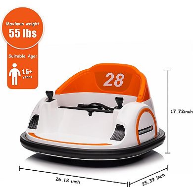 12V Kids Ride On Bumper Car Electric Bumping Car for Toddlers with Remote Control, 360° Spin