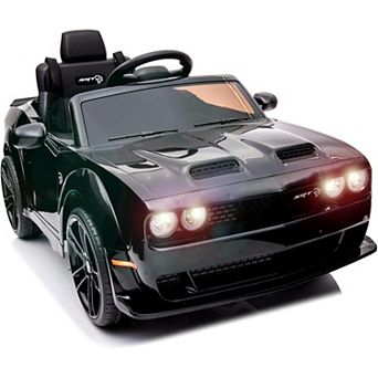 Kids Electric Car Licensed Dodge Challenger Ride-On 12V Battery-Powered Vehicle with Remote, LED