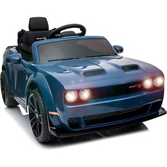 Kids Electric Car Licensed Dodge Challenger Ride-On 12V Battery-Powered Vehicle with Remote, LED