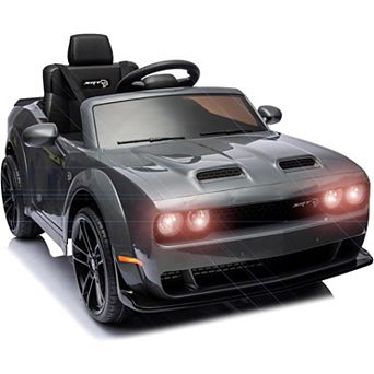 Kids Electric Car Licensed Dodge Challenger Ride-On 12V Battery-Powered Vehicle with Remote, LED