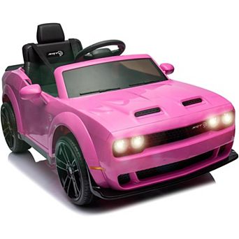 Kids Electric Car Licensed Dodge Challenger Ride-On 12V Battery-Powered Vehicle with Remote, LED
