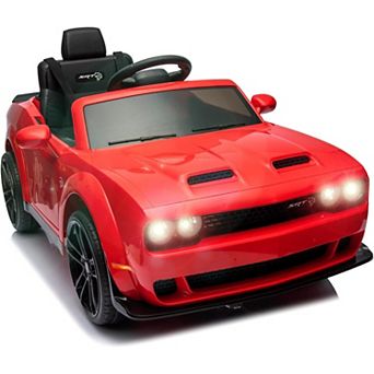 Kids Electric Car Licensed Dodge Challenger Ride-On 12V Battery-Powered Vehicle with Remote, LED