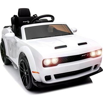 Kids Electric Car Licensed Dodge Challenger Ride-On 12V Battery-Powered Vehicle with Remote, LED