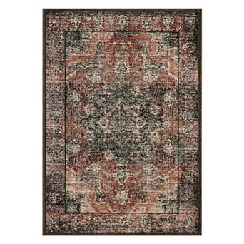 Vintage Area Rug Non-Slip Washable Imitation Cashmere Rugs for Living Dining Room Soft Indoor Carpet