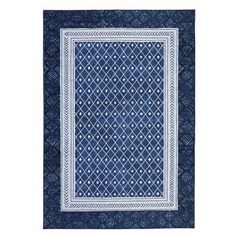 Modern Bordered Area Rug Machine Washable Non Shedding Stain Resistant Carpet for Bedroom Kitchen