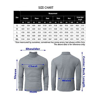 Mens High Neck Pullover Sweater Long Sleeve Ribbed Knit Slim Fit Tight Basic Solid Tops
