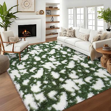Modern Cloud Pattern Area Rug Non Slip Ultra Soft Floor Cover for Bedroom Living Room Bathroom