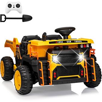 24V Kids Ride On Dump Truck with R/C, 2 Seater Electric Car - 2WD/4WD Powerful Motors, 4.4 Mph