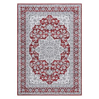 Velvet Machine Washable Floral Print Vintage Carpet Resist Dirt Non-Slip Indoor Rugs for Living Room