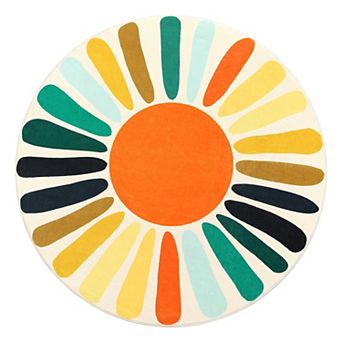 FairOnly Modern Sunshine Washable Area Rug Non Slip Ultra Thin Rug for Kid's Room Bedroom Playroom