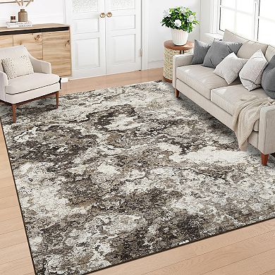 Modern Abstract Area Rug Non Slip Low Pile Machine Washable Floor Cover Kitchen Living Room Hallway