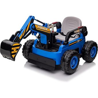 Ride On Excavator for Kids, 12V Electric Excavator Toy, 4WD Kids Ride on Car, Power Wheel