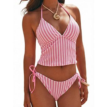 Women's Vertical Stripe Bikini Two-Piece Set