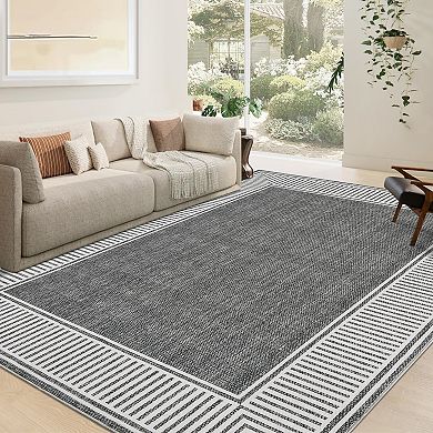 Modern Area Rug Non Slip Stain Resistant Ultra Thin Machine Washable Carpet for Bathroom Entrance