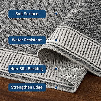 Modern Area Rug Non Slip Stain Resistant Ultra Thin Machine Washable Carpet for Bathroom Entrance