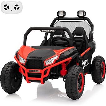 24V 2 Seater Ride On Car, XXXL Off-Road Utv for Kids w/Metal Frame, 20 Inch Wide Seat, 400W