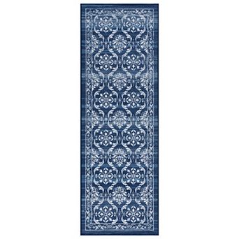 Modern Floral Area Rug Stain Resistant Low Pile Machine Washable Carpet for Bedroom Kid's Room