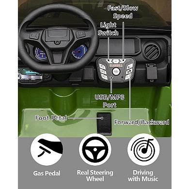 2 Seater Ride On Jeep Car, 24V/7AH Kids Battery Powered Vehicles w/Parent Remote Control, 2x200W