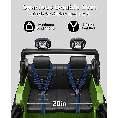 2 Seater Ride On Jeep Car, 24V/7AH Kids Battery Powered Vehicles w/Parent Remote Control, 2x200W