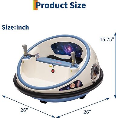 Ride on Bumper Car with Remote Control, 12v Battery Powered Electric Bumper Car Toddler with 3