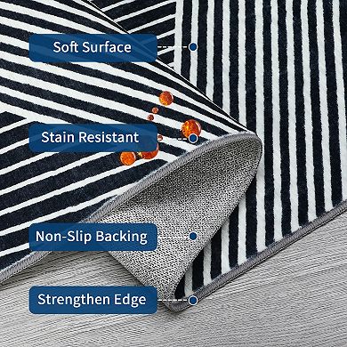 Modern Area Rug Machine Washable Stain Resistant Ultra Thin Floor Cover for Dining Room Bathroom