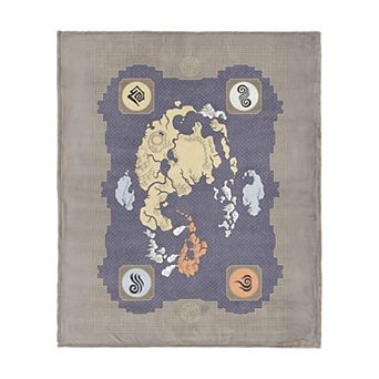 Nickelodeon Avatar The Last Airbender Avatar Map Silk Touch Throw Blanket 50x60 inches