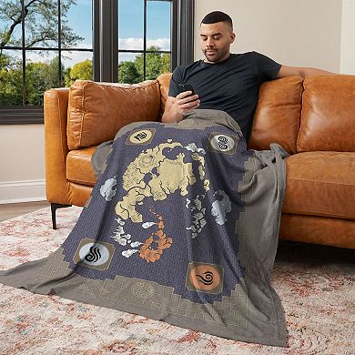 Nickelodeon Avatar The Last Airbender Avatar Map Silk Touch Throw Blanket 50x60 inches
