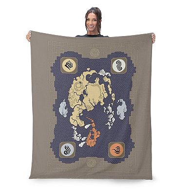 Nickelodeon Avatar The Last Airbender Avatar Map Silk Touch Throw Blanket 50x60 inches