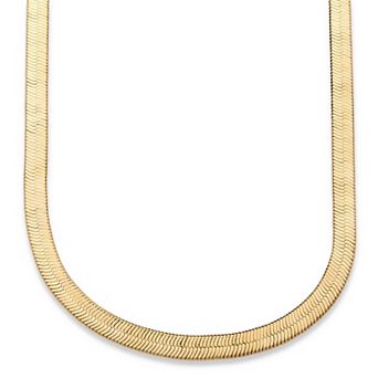 PalmBeach Jewelry Herringbone Necklace in .925 Sterling Silver with a Goldtone Finish