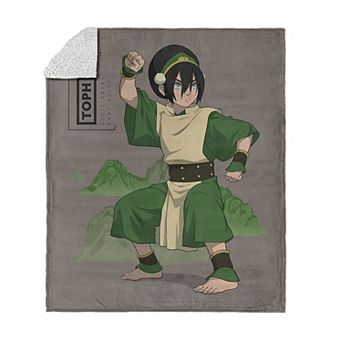 Nickelodeon Avatar The Last Airbender Toph Pose Silk Touch Faux Shearling Throw Blanket 50x60 inches