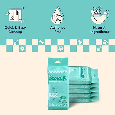 Mini Dog Body Hypoallergenic Wipes with Extracts of Aloe Vera Leaf