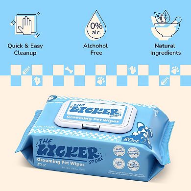 Hydrating Hypoallergenic Unscented Dog Grooming Wipes with Aloe Vera