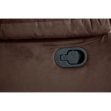 Harper Manual Recliner Lounge Chair, Chocolate Brown Channel Tufted Velvet