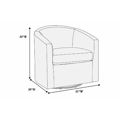 Celina Swivel Chair with Barrel Style Curved Back, Corduroy