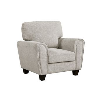 Loi Sofa Armchair with Reversible Cushion, Transitional Gray Chenille