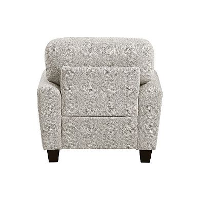 Loi Sofa Armchair with Reversible Cushion, Transitional Gray Chenille