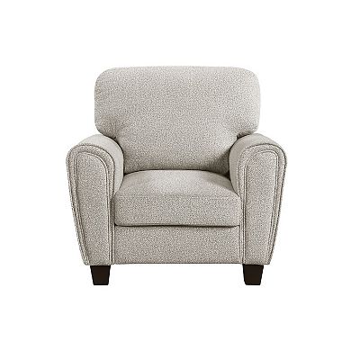 Loi Sofa Armchair with Reversible Cushion, Transitional Gray Chenille