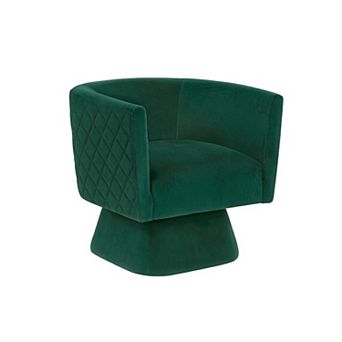Cabe Swivel Accent Armchair, Diamond Stitch Back, Velvet