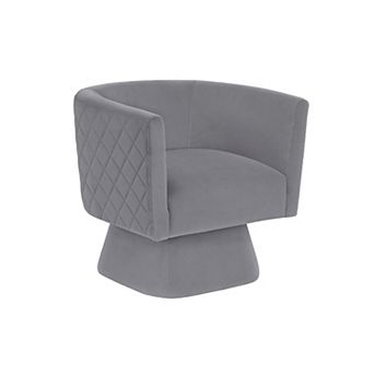 Cabe Swivel Accent Armchair, Diamond Stitch Back, Velvet