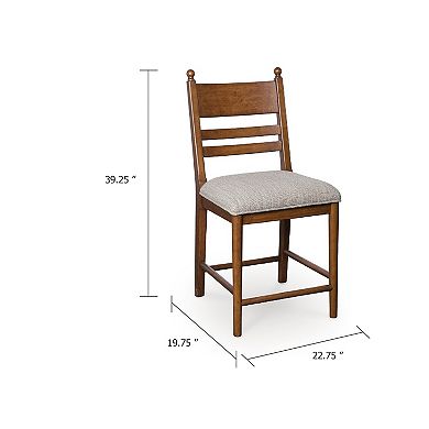 Gela Counter Height Chair Set of 2, Ladderback