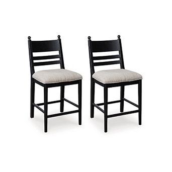Gela Counter Height Chair Set of 2, Ladderback